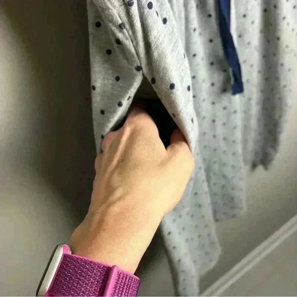 Boden Peggy Polka Dot Dress 8L Tall Jersey Knit Pockets Drawstring 3/4 Sleeves - Picture 6 of 9